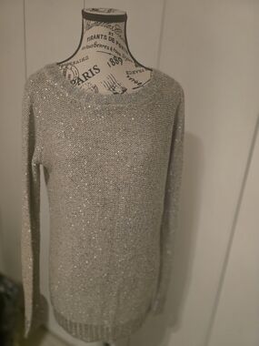 BB Dakota Sparkle Beige Crewneck Sweater
